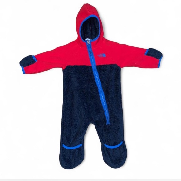 The North Face Kids Red and Navy One Piece CHIMBORAZA 3-6 months mid weight - Picture 1 of 4